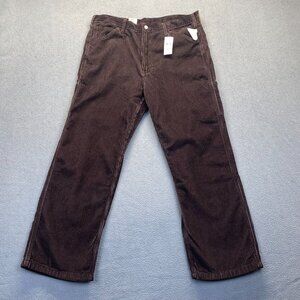 Levis 568 Loose‎ Straight Carpenter Pants Brown Corduroy Workwear Size 38x32